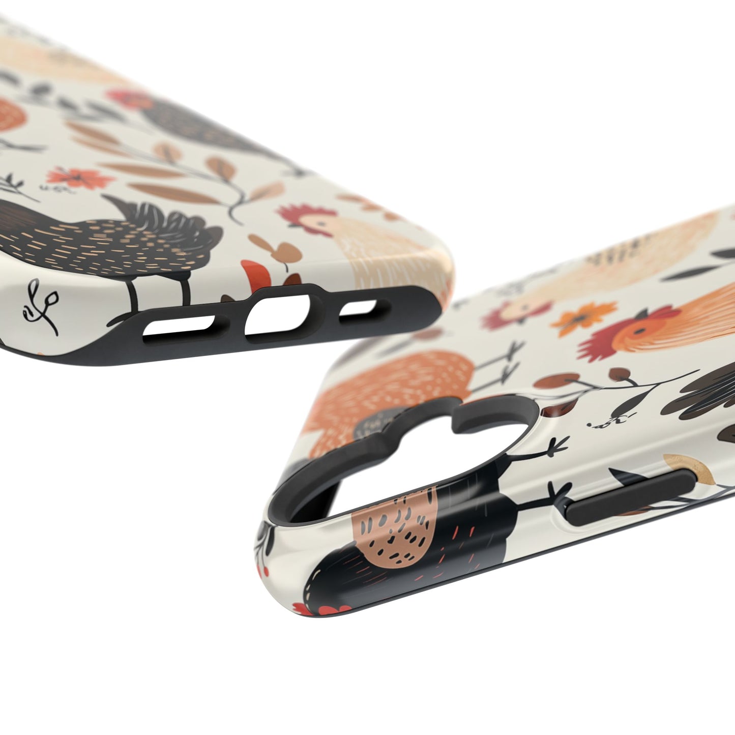 MagSafe iPhone Case: Cluckin' Vintage – Chickens & Leaves