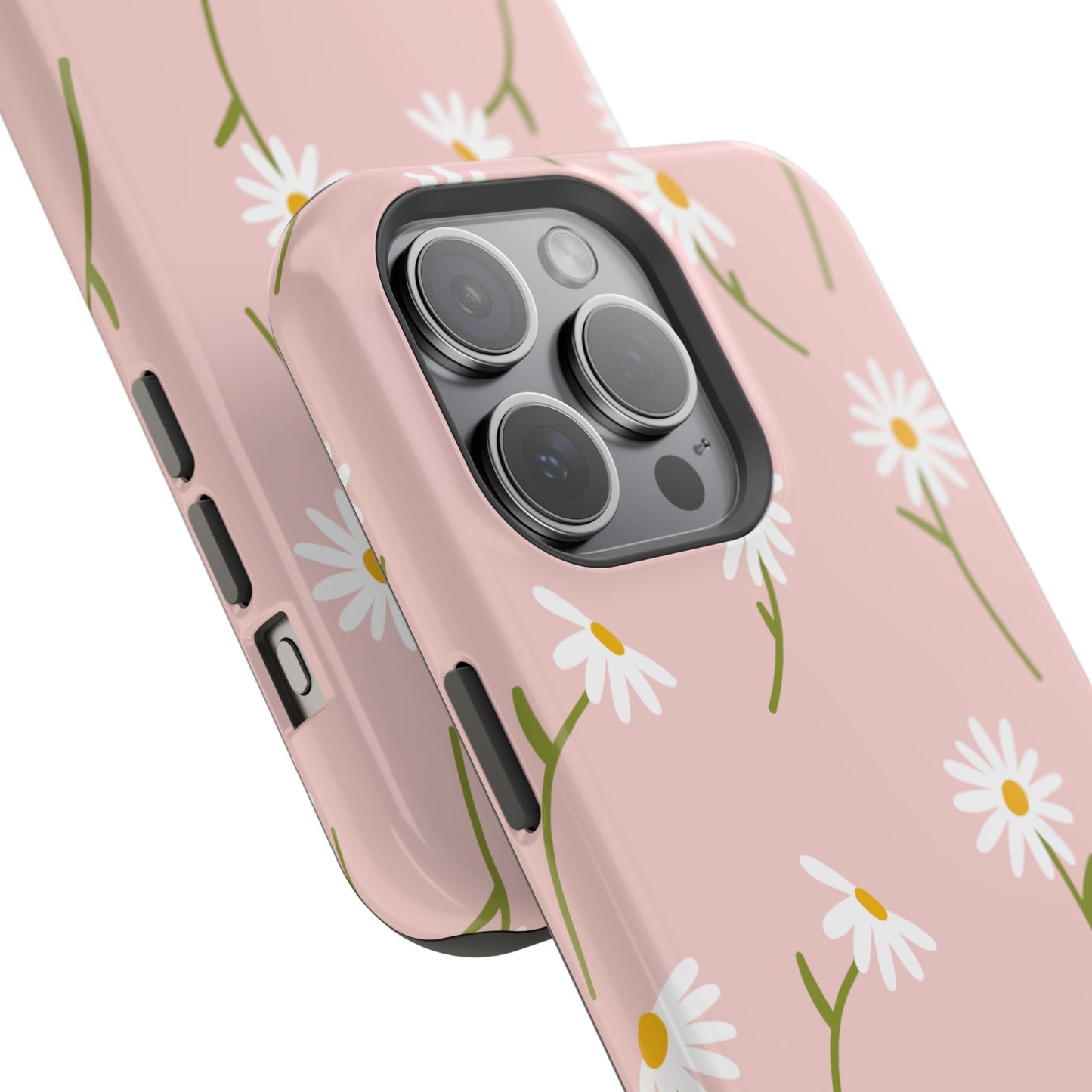 Daisy Delight Tough MagSafe iPhone Case – Cute Floral Design with Dual-Layer Protection