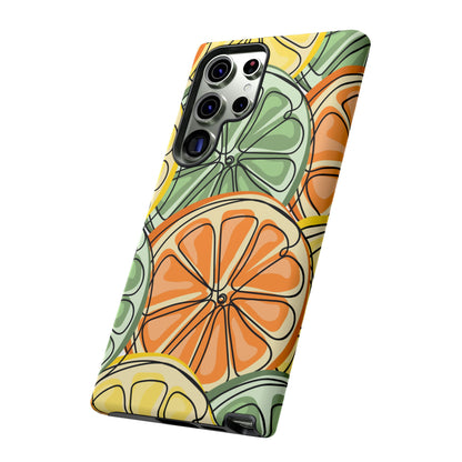 Citrus Zest Tough Samsung Galaxy Case – Bold Lime, Lemon, and Orange Design, Shockproof Protection - BOGO Cases