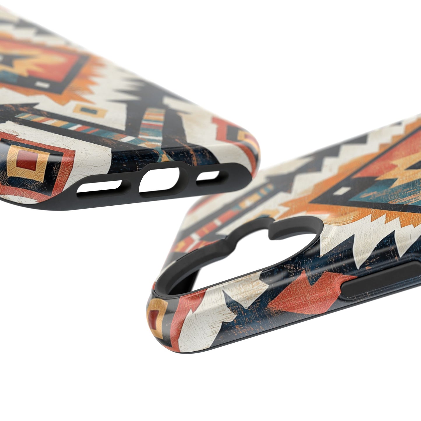 Vintage Southwestern Diamond Tough MagSafe iPhone Case – Rustic Tribal Design, Dual-Layer Protection