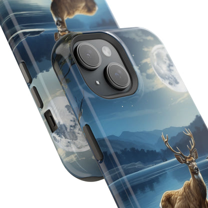 Moonlit Elegance: Stag by the Lake – MagSafe iPhone Case