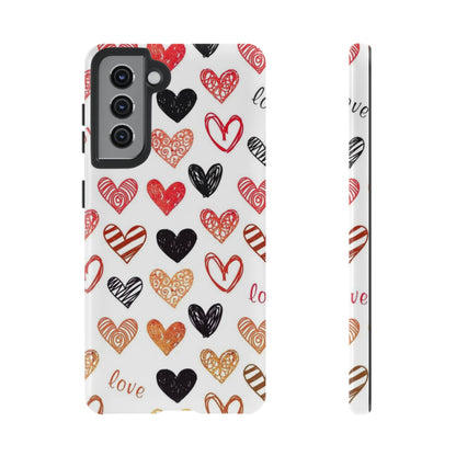 Samsung Galaxy Case: Hand-Drawn Hearts & Love