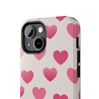 Textured Hearts iPhone Case