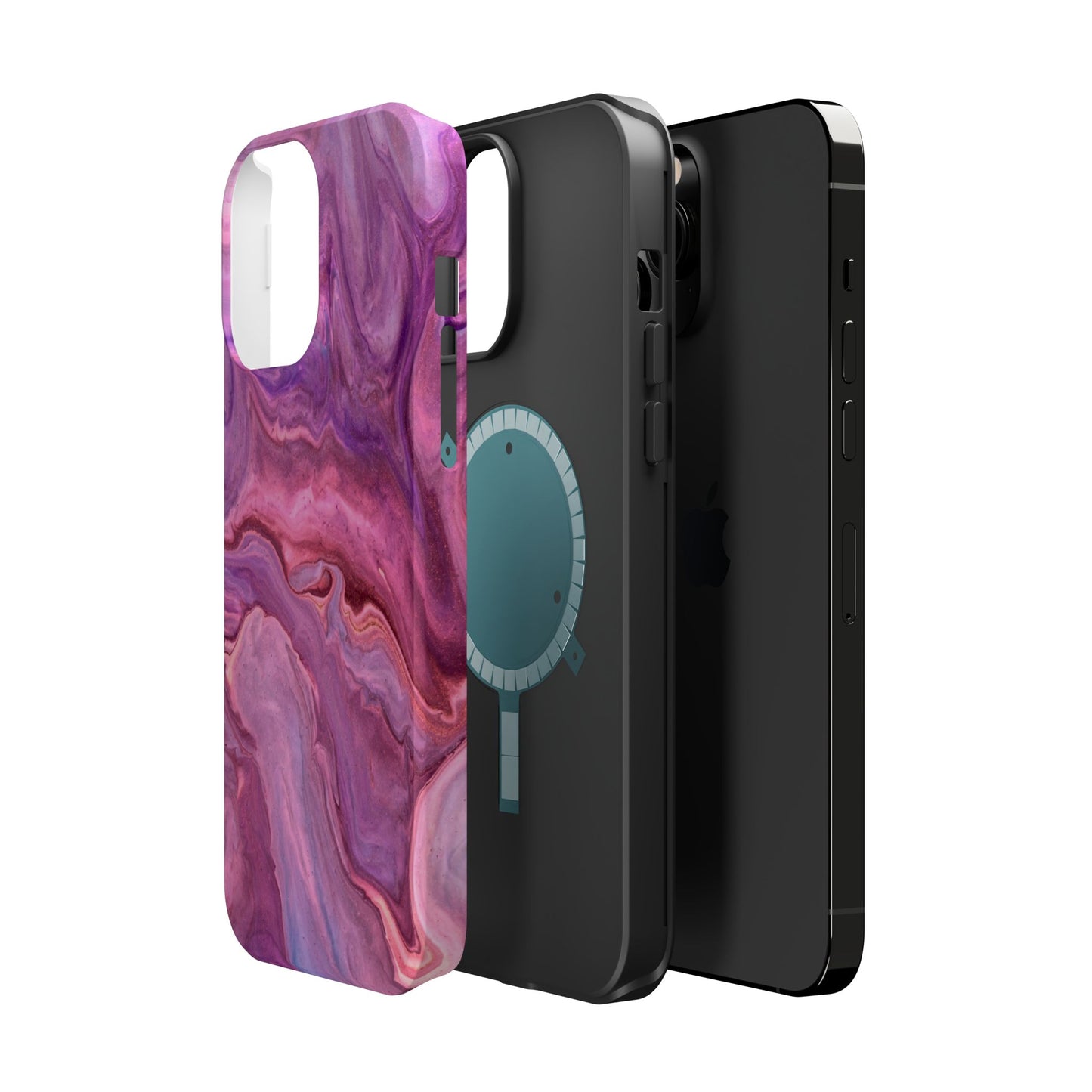 Lavender Dreamscape – MagSafe Case with Abstract Purple & Pink Marble Art