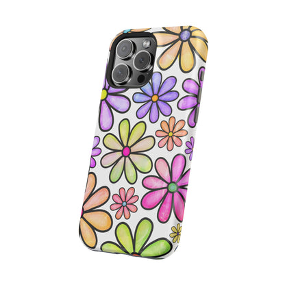 Pastel Daisy Dream MagSafe iPhone Case – Slim Profile, Glossy Finish