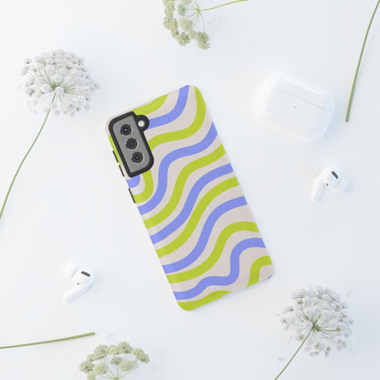 Neon Wave Samsung Galaxy Case – Bold Dual-Layer Protection with 70s-Inspired Vibe