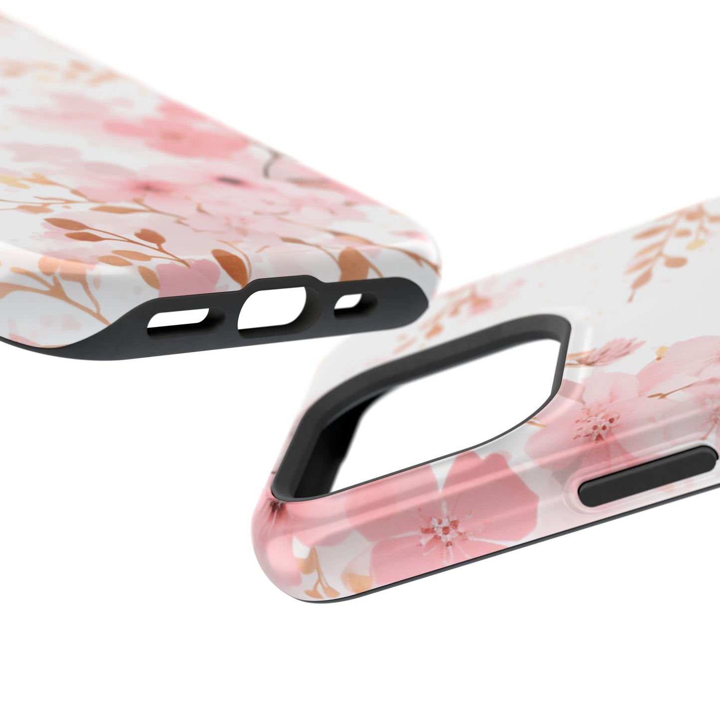 Soft Pink Cherry Blossom MagSafe Case – Floral Elegance with Wireless Charging