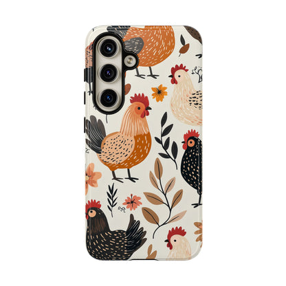 Samsung Galaxy Case: Cluckin' Vintage – Chickens & Leaves