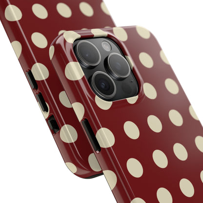 Classic Red & Cream Polka Dots - iPhone Case