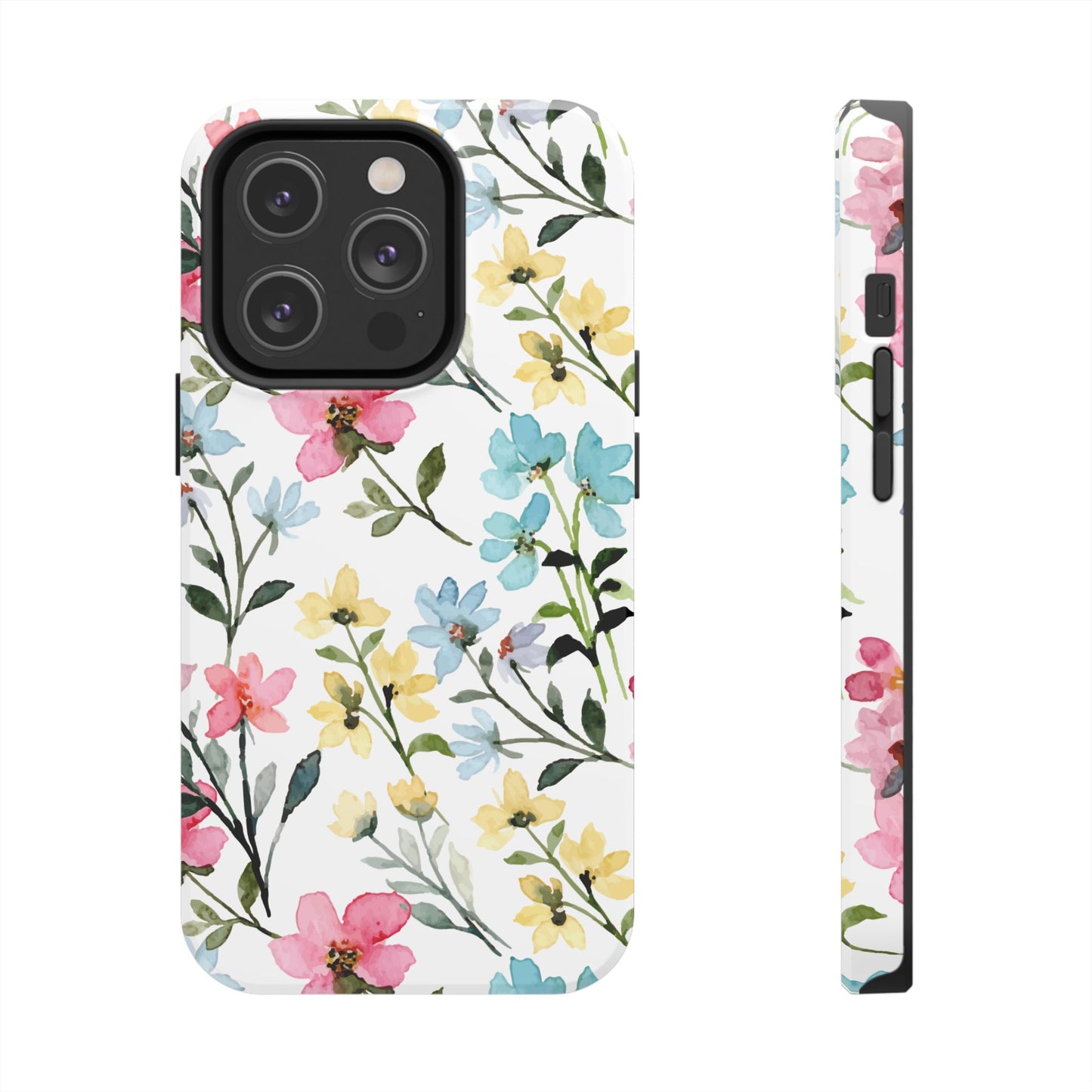 Watercolor Floral Bliss – iPhone Series Case with Pastel Flower Design