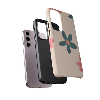 Vintage Floral Tough Samsung Galaxy Case – Soft Matte Finish with Dual-Layer Protection