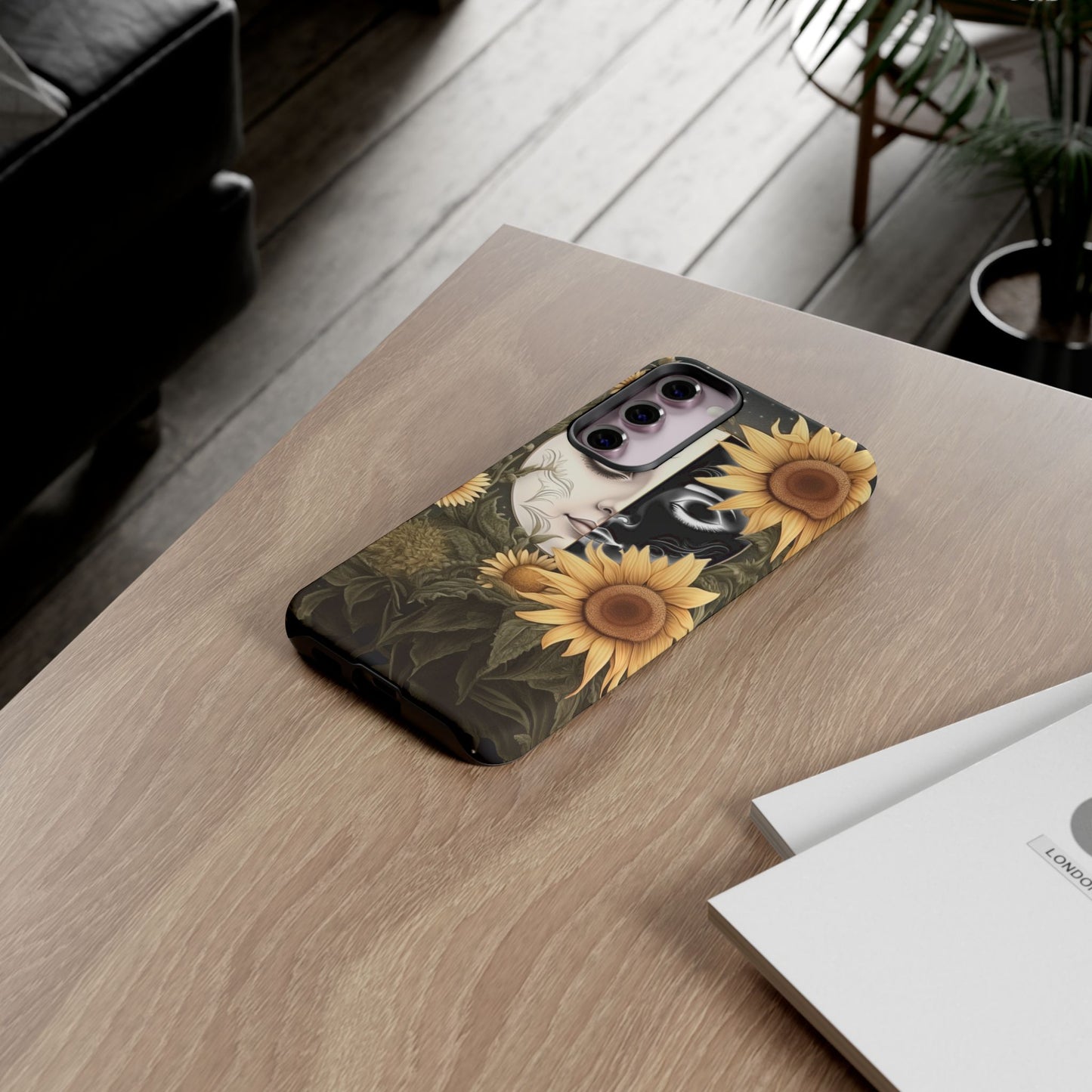 Sunflower Moon and Stars Samsung Galaxy Case – Ethereal Art Design