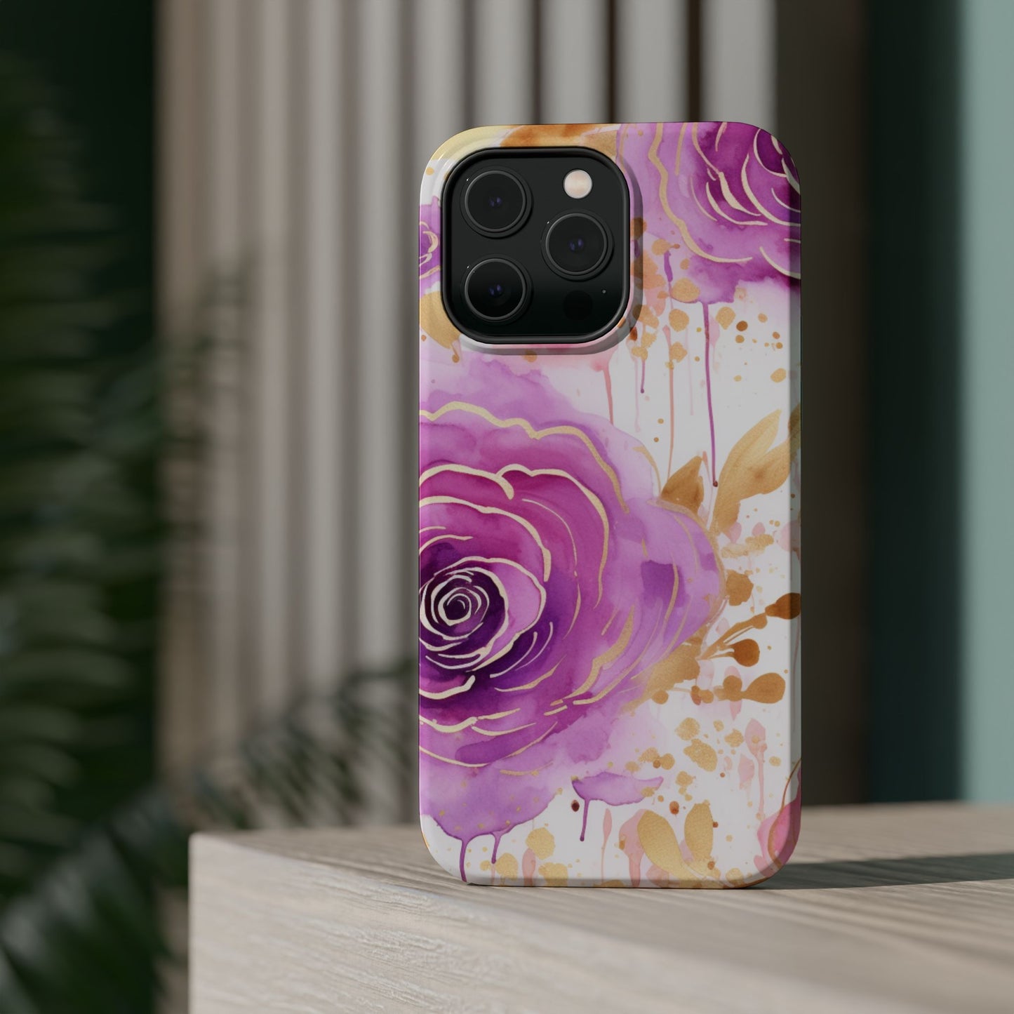 Radiant Purple & Gold Floral - MagSafe iPhone Series Case