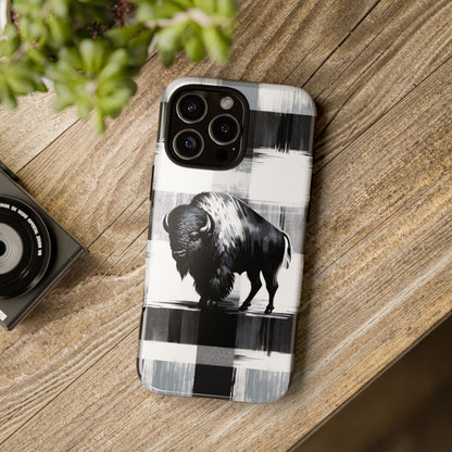 Black White Buffalo Plaid Phone Case!