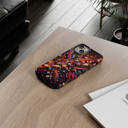 Vibrant Geometric Case | Futuristic Cosmic Art