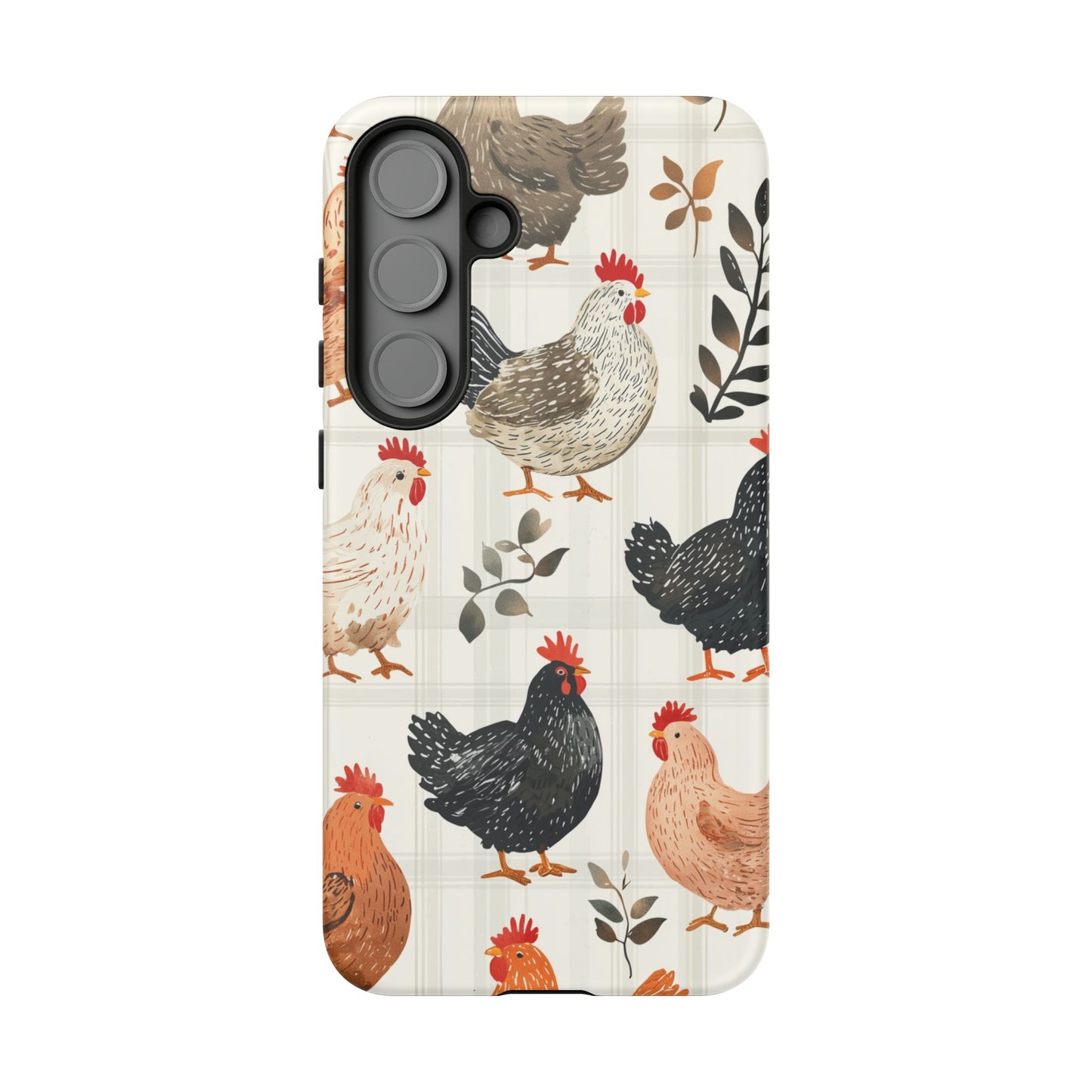 Samsung Galaxy Case: Vintage Chicken & Leaves – Farmhouse Style Case