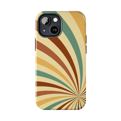 Earthy Retro Swirl iPhone Case – Dual-Layer Protection with 70s-Inspired Earth Tones