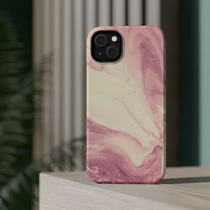 Blush Marble Glow – MagSafe Case with Pink & Rose Gold Marble Design