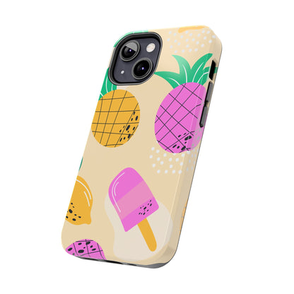 Tropical Pop iPhone Case – Fun Pineapple & Lemon Design with Vibrant Summery Colors