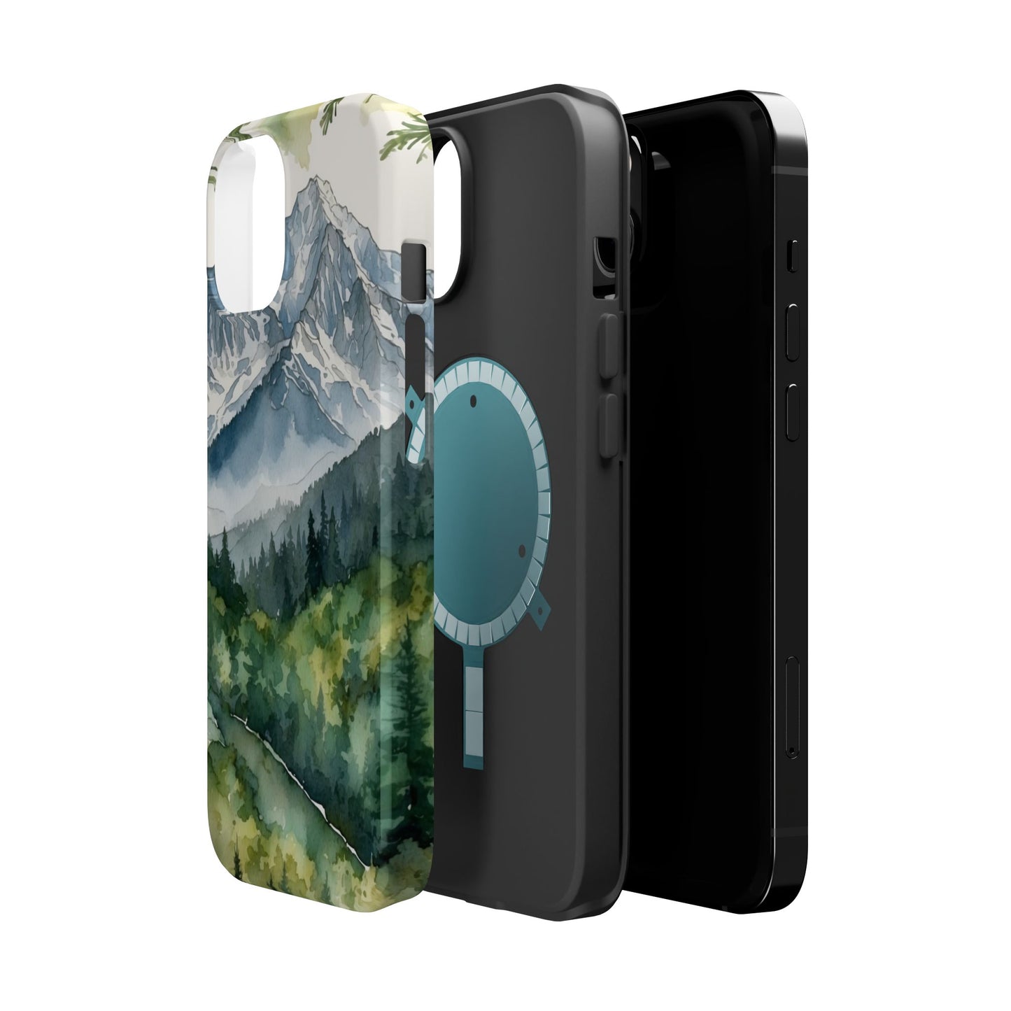 Watercolor Alpine Mountainscape - MagSafe iPhone Case