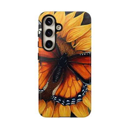 Monarch Butterfly & Sunflower Art – iPhone Case