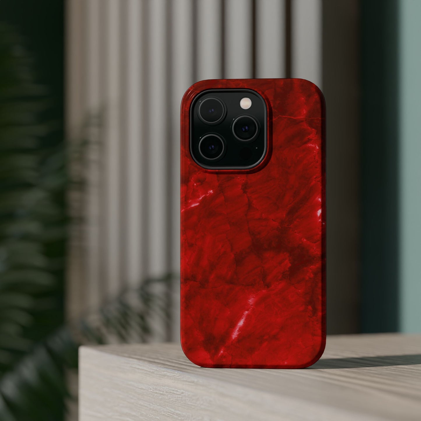 Bold Red Marble MagSafe iPhone Case – Luxe Design Meets Magnetic Precision