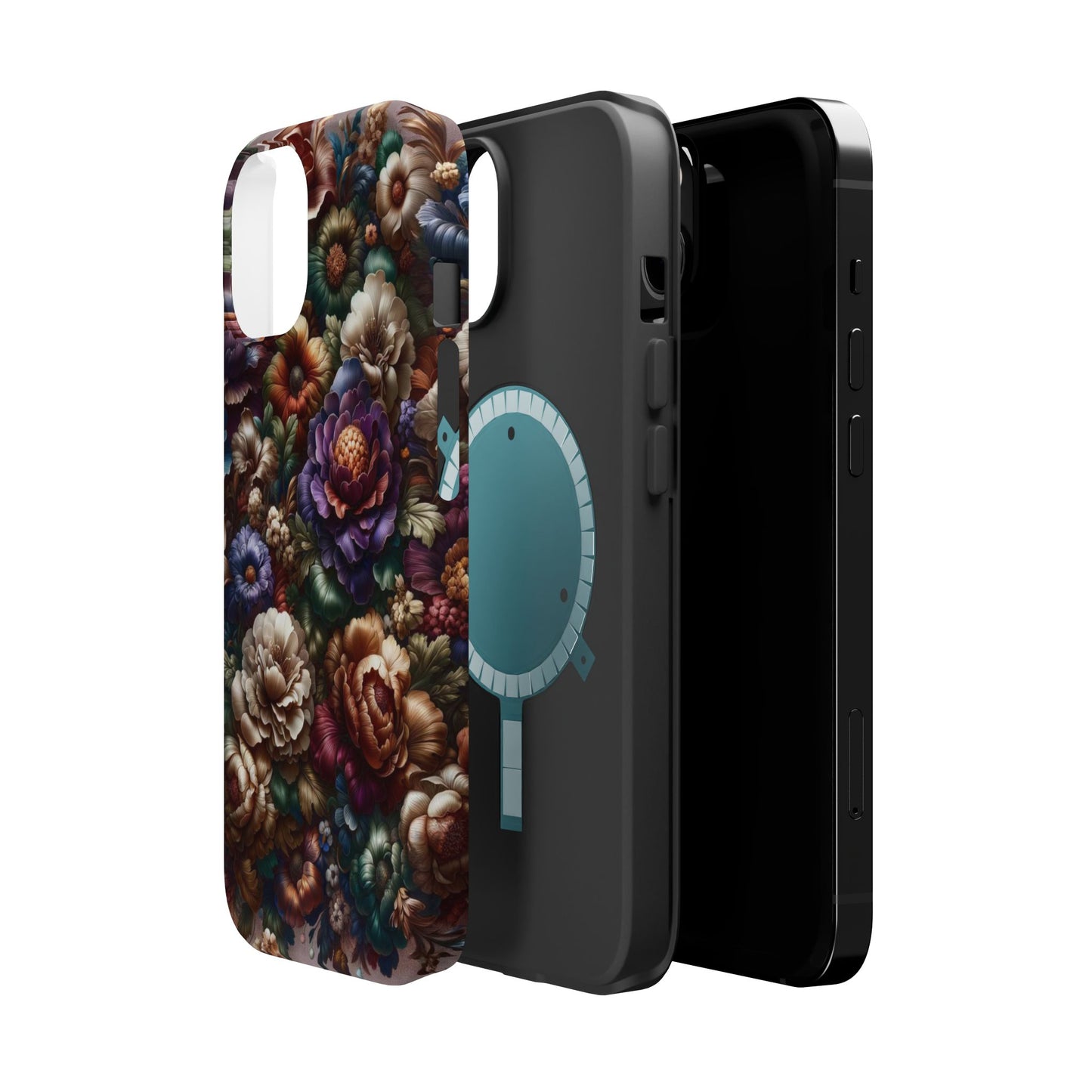 Floral Elegance MagSafe Compatible iPhone Case – Protective Dual-Layer Design with Vibrant Full-Wrap Print