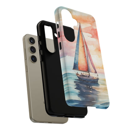 Sailboat Sunset Samsung Galaxy Case – Vibrant Watercolor Design