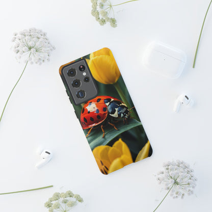 Samsung Galaxy Case: Vibrant Ladybug Amidst a Lush Yellow Flower Garden