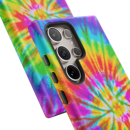 Vibrant Rainbow Spiral Tie-Dye Samsung Galaxy Case – Bold & Retro Style