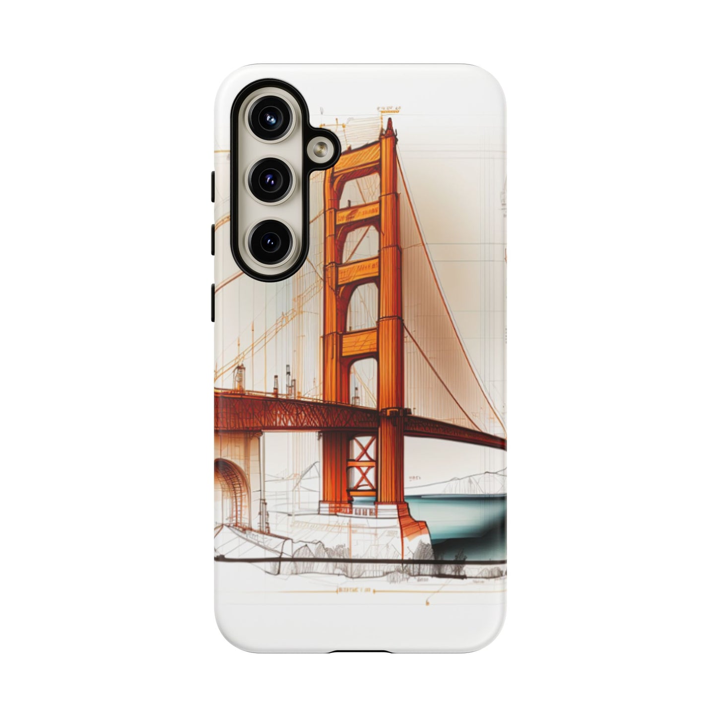 Golden Gate Bridge Samsung Galaxy Case - Architectural Sketch Design