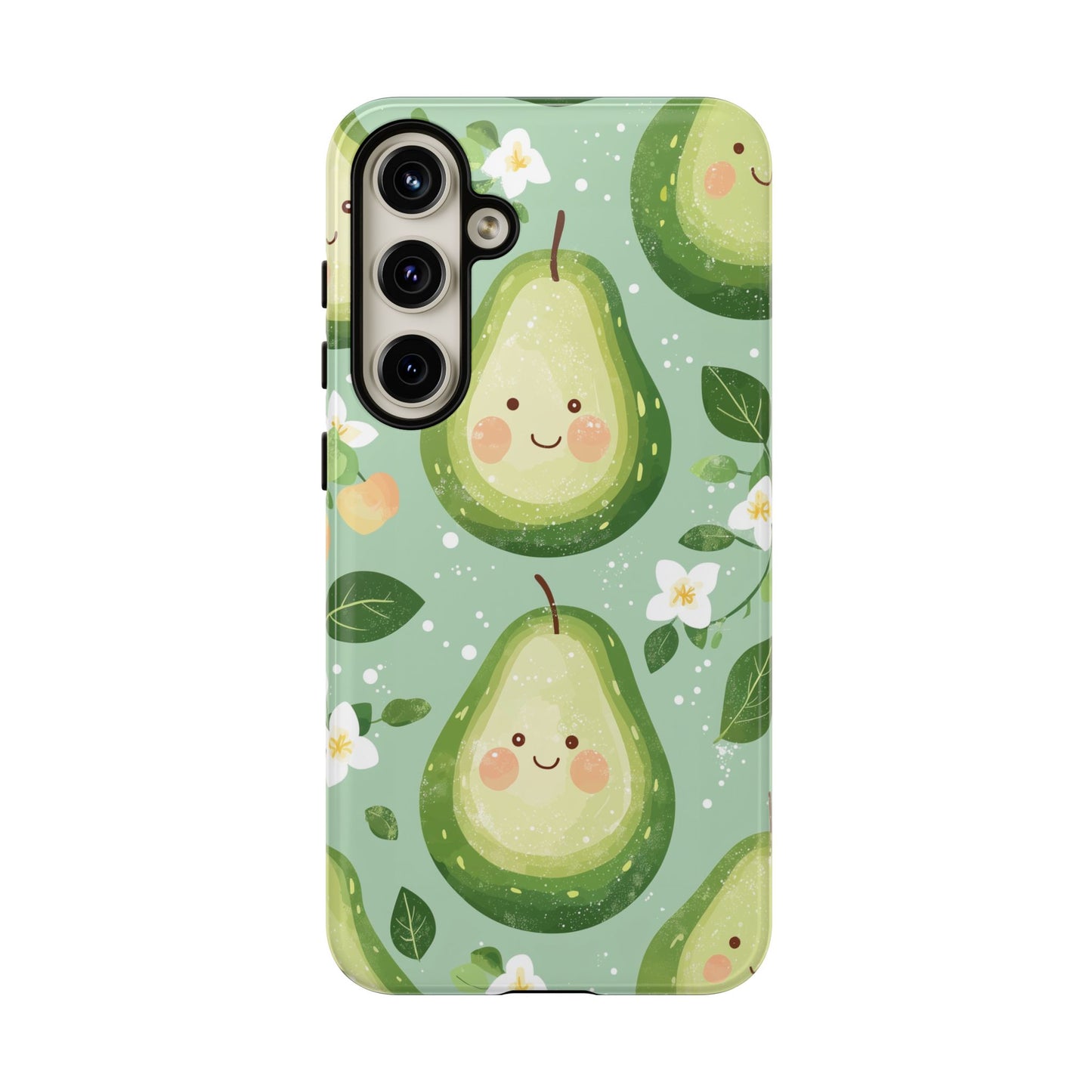 Avocado Face Parade Tough Samsung Galaxy Case – Cute Fruit Design, Dual - Layer Protection - BOGO Cases