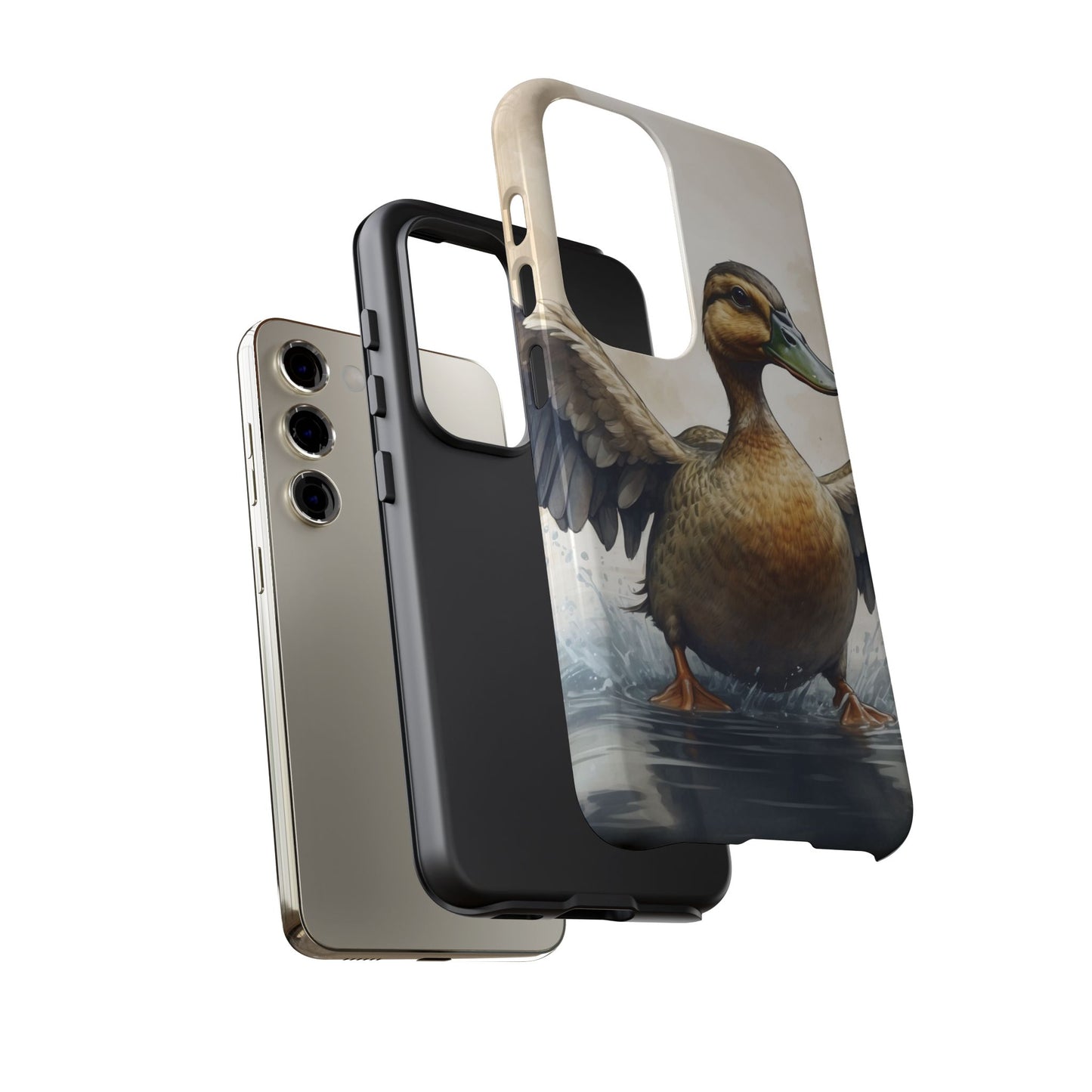 Graceful Duck in Watercolor Scene - Samsung Galaxy Case