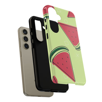 Watermelon Slice Samsung Galaxy Case – Fresh & Fun Design with Retro Geometric Pattern