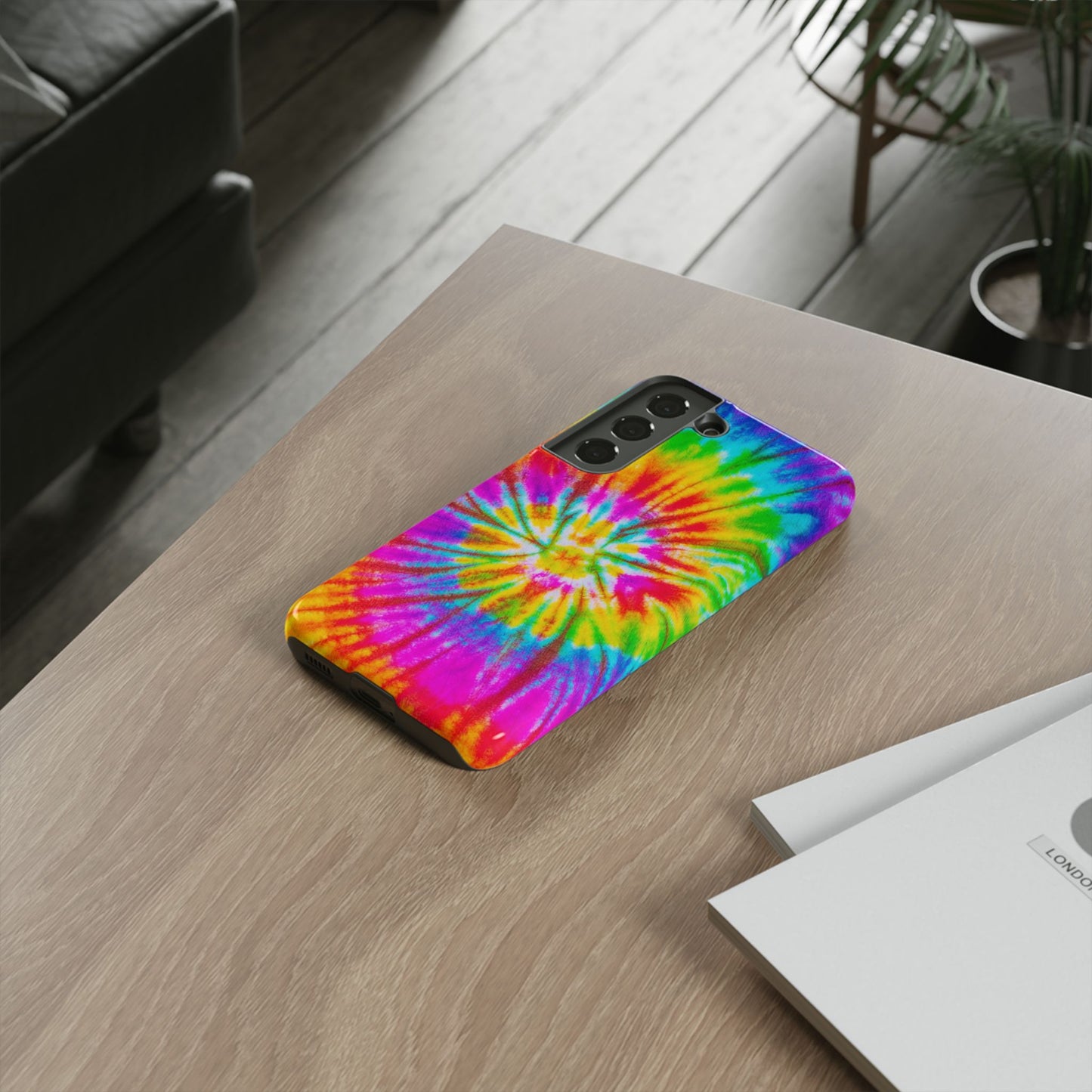 Vibrant Rainbow Spiral Tie-Dye Samsung Galaxy Case – Bold & Retro Style