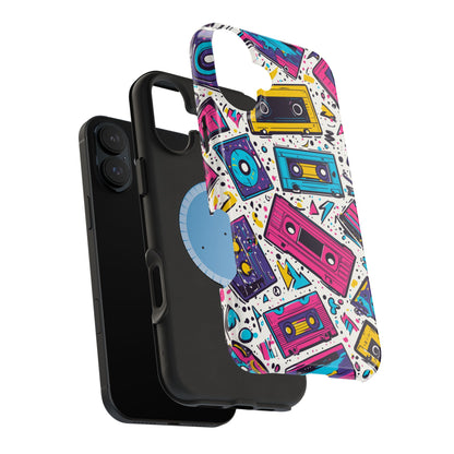 Retro Cassette Vibes Tough MagSafe iPhone Case – Bold 80s Tape Design, Shockproof Protection