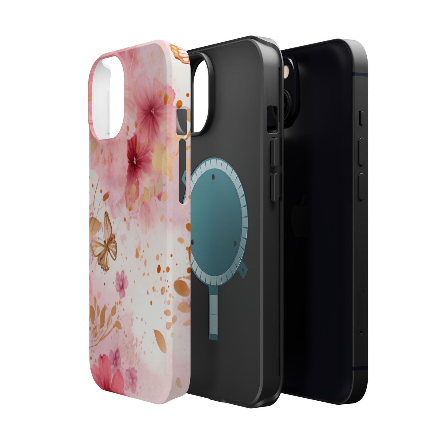 Blush Pink Floral Butterfly - MagSafe iPhone Case