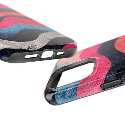 Abstract Wave Pattern MagSafe iPhone Case – Shockproof, Matte Finish, Dual-Layer Protection