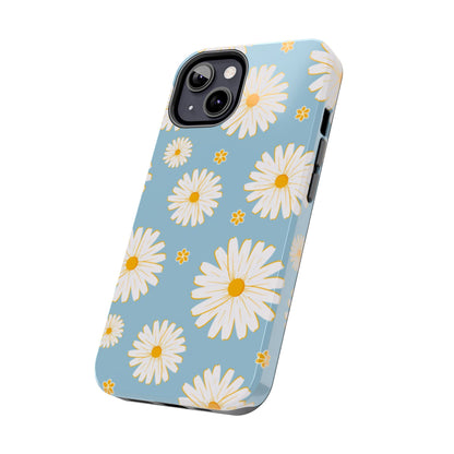 Bright Daisy iPhone Case – Light Blue Background, Shockproof and Slim Design - BOGO Cases