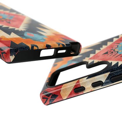 Bold Aztec Pattern Tough Samsung Galaxy Case – Vibrant Geometric Design, Dual-Layer Protection