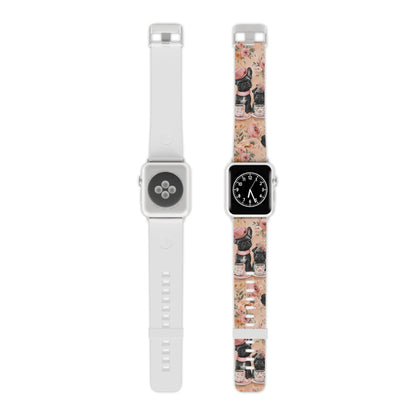 Floral French Bulldogs  Apple Watch Band