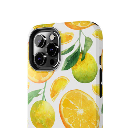 Sunny Citrus Grove Tough iPhone Case – Watercolor Orange Design, Dual - Layer Protection - BOGO Cases