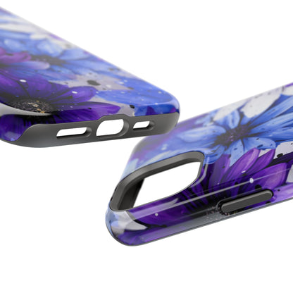 Vibrant Purple & Blue Floral Splash - MagSafe iPhone Series Case