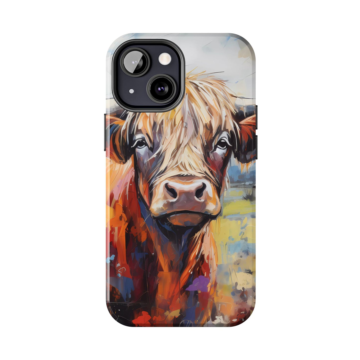 Cute Western Phone Case | Highland Cow | Robust Rocky Mountain-Inspired | Expressionism | Fresco