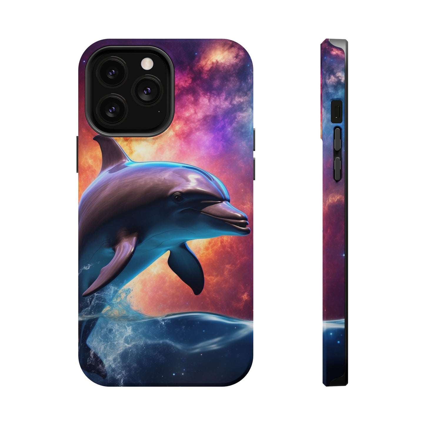 Cosmic Dolphin Galaxy Art - MagSafe-Compatible Case