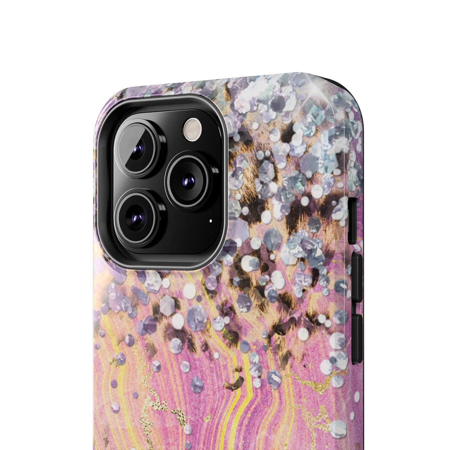 Crystal Glam Leopard - iPhone Series Case with Glitter and Gem Accents