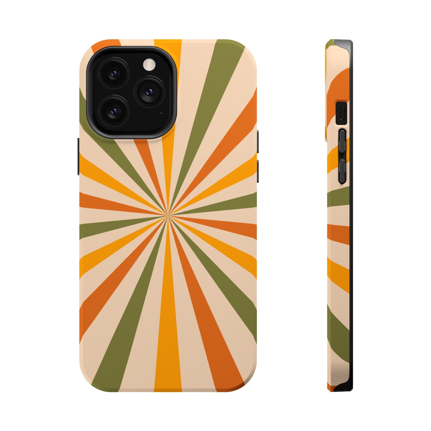 Retro Sunburst MagSafe iPhone Case – Bold Geometric Design, Durable Shockproof Protection