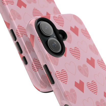 Striped Hearts iPhone Case