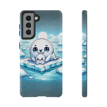 Arctic Embrace - Harp Seal Mother and Pup Protective Case for iPhone, Samsung Galaxy and Google Pixel