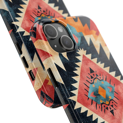 Bold Aztec Pattern Tough iPhone Case – Vibrant Geometric Design, Dual - Layer Protection - BOGO Cases